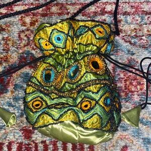 Vintage Green Drawstring Bag